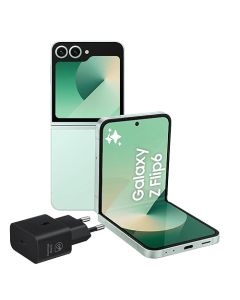 Samsung Galaxy Z Flip6 Smartphone AI pieghevole, Caricatore Incluso, RAM 12GB, 256GB, Dual SIM, Display 3,4" Super AMOLED/6,7" Dynamic AMOLED 2X, Fotocamera 50 MP, Mint [Versione italiana]